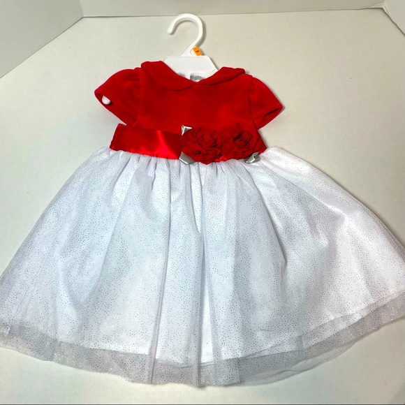 Little Me Infant Holiday Dress 12 Months Red/White. I paid retail. Price Firm. - Picture 3 of 9